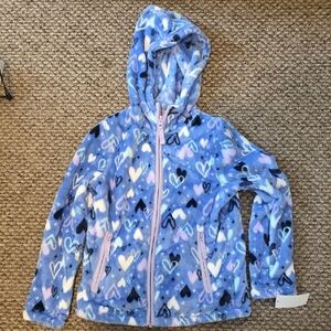 Lands' End Kids' Blue Heart Pattern Fleece Jacket